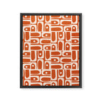 Mid Century Modern Piquet Abstract Multi Pattern in Spiced Orange Framed Canvas Print Gallery Image 8