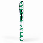 Mid Century Modern Piquet Abstract Multi Pattern Kelly Green and White iPhone Case Gallery Image 2