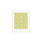 Mid Century Modern Piquet Abstract Multi Pattern Light Lime Linden Green Beige Art Print Gallery Image 1
