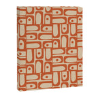 Mid Century Modern Piquet Abstract Multi Pattern Mid Mod Burnt Orange and Beige Canvas Print Gallery Image 8