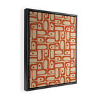 Mid Century Modern Piquet Abstract Multi Pattern Mid Mod Burnt Orange and Beige Framed Canvas Print Gallery Image 2