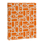 Mid Century Modern Piquet Abstract Multi Pattern Orange and Beige Canvas Print Gallery Image 8