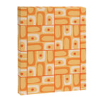 Mid Century Modern Piquet Abstract Multi Tiled Geometric Pattern in Orange Tangerine Tones Canvas Print Gallery Image 8