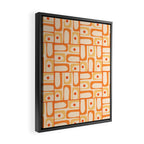 Mid Century Modern Piquet Abstract Multi Tiled Geometric Pattern in Tangerine Orange Tones Framed Canvas Print Gallery Image 2