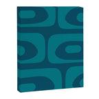 Mid Century Modern Piquet Abstract Pattern Blue Teal Canvas Print Gallery Image 8
