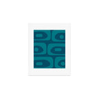 Mid Century Modern Piquet Abstract Pattern Blue Teal Art Print Gallery Image 1