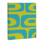 Mid Century Modern Piquet Abstract Pattern Bright Lime Green and Turquoise Canvas Print Gallery Image 8