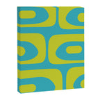 Mid Century Modern Piquet Abstract Pattern in Bright Lime Green and Turquoise Canvas Print Gallery Image 8