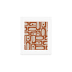 Mid Century Modern Piquet Abstract Pattern in Clay and Putty Tones Art Print Gallery Image 1