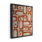 Mid Century Modern Piquet Abstract Pattern in Clay and Putty Tones Framed Canvas Print Gallery Image 2