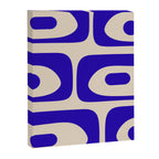 Mid Century Modern Piquet Abstract Pattern in Cobalt Blue and Beige Canvas Print Gallery Image 8