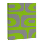 Mid Century Modern Piquet Abstract Pattern in Gray and Lime Green Canvas Print Gallery Image 8