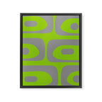 Mid Century Modern Piquet Abstract Pattern in Gray and Lime Green Framed Canvas Print Gallery Image 8
