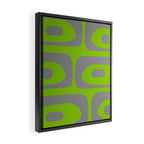 Mid Century Modern Piquet Abstract Pattern in Gray and Lime Green Framed Canvas Print Gallery Image 2