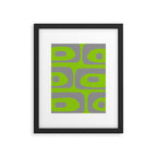 Mid Century Modern Piquet Abstract Pattern in Gray and Lime Green Framed Art Print Gallery Image 6