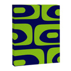 Mid Century Modern Piquet Abstract Pattern in Lime Green and Bright Navy Blue Canvas Print Gallery Image 8