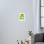 Mid Century Modern Piquet Abstract Pattern in Lime Green and White Art Print Gallery Image 3