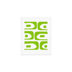 Mid Century Modern Piquet Abstract Pattern in Lime Green and White Art Print Gallery Image 1