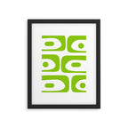 Mid Century Modern Piquet Abstract Pattern in Lime Green and White Framed Art Print Gallery Image 6