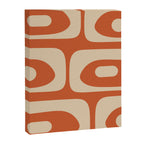 Mid Century Modern Piquet Abstract Pattern in Mid Mod Burnt Orange and Beige Canvas Print Gallery Image 8