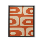 Mid Century Modern Piquet Abstract Pattern in Mid Mod Burnt Orange and Beige Framed Canvas Print Gallery Image 8