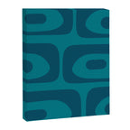 Mid Century Modern Piquet Abstract Pattern in Teal and Blue Canvas Print Gallery Image 8
