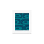 Mid Century Modern Piquet Abstract Pattern in Teal and Blue Art Print Gallery Image 1