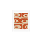 Mid Century Modern Piquet Abstract Pattern Mid Mod Burnt Orange and Beige  Art Print Gallery Image 1