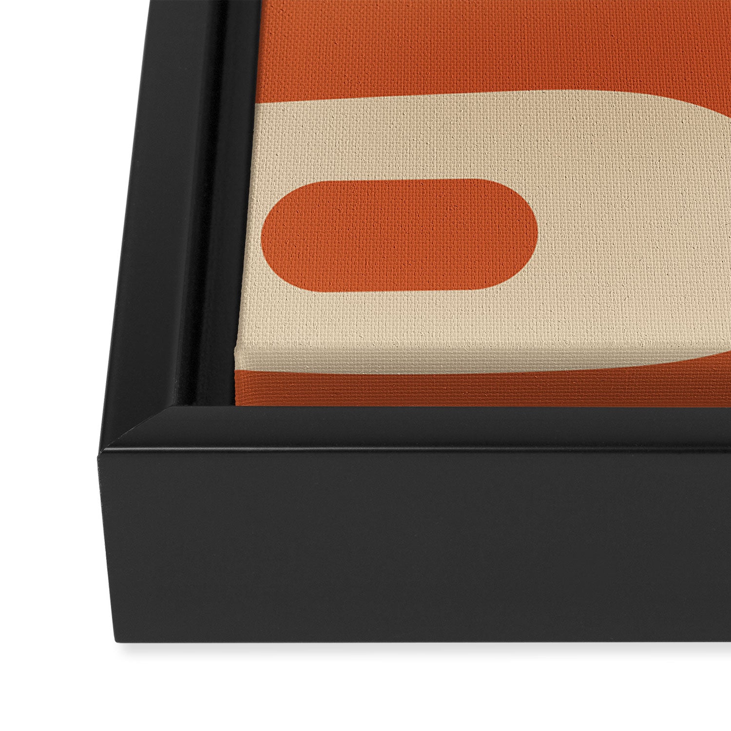 Mid Century Modern Piquet Abstract Pattern Mid Mod Burnt Orange and Beige  Framed Canvas Print Gallery Image 3
