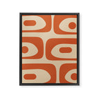 Mid Century Modern Piquet Abstract Pattern Mid Mod Burnt Orange and Beige  Framed Canvas Print Gallery Image 8