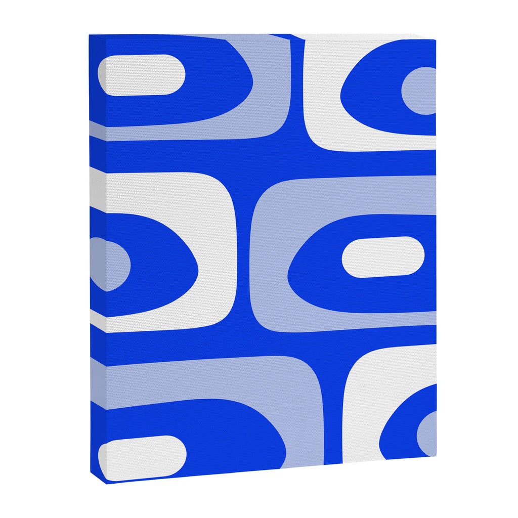 Mid Century Modern Piquet Abstract Pattern Royal Blue Canvas Print Gallery Image 8