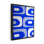Mid Century Modern Piquet Abstract Pattern Royal Blue Framed Canvas Print Gallery Image 2