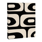 Mid Century Modern Piquet Abstract Pattern in Black and Almond Cream Canvas Print Gallery Image 8