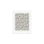 Mid Century Modern Piquet Geometric Multi Gray and White Pattern Art Print Gallery Image 1