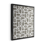 Mid Century Modern Piquet Geometric Multi Gray and White Pattern Framed Canvas Print Gallery Image 2