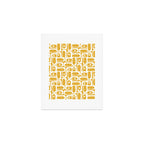 Mid Century Modern Piquet Geometric Multi Pattern in Golden Mustard Yellow and White Art Print Gallery Image 1