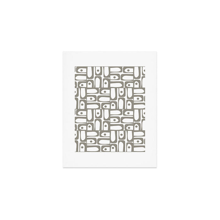 Mid Century Modern Piquet Geometric Multi Pattern in Gray and White Art Print Gallery Image 1