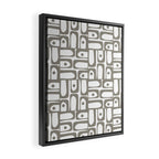 Mid Century Modern Piquet Geometric Multi Pattern in Gray and White Framed Canvas Print Gallery Image 2
