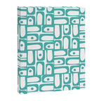 Mid Century Modern Piquet Geometric Multi Pattern in Turquoise and White Canvas Print Gallery Image 8