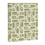 Mid Century Modern Piquet Geometric Split Pea Green and White Pattern Canvas Print Gallery Image 8