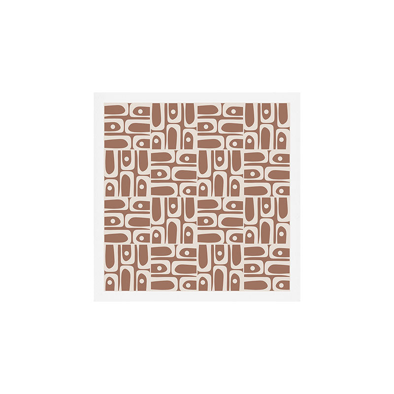 Mid Century Modern Piquet Inspired by PANTONE 17 1230 Color of the Year Mocha Mousse Art Print Gallery Image 1