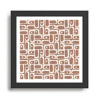 Mid Century Modern Piquet Inspired by PANTONE 17 1230 Color of the Year Mocha Mousse Framed Art Print Gallery Image 1