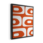 Mid Century Modern Piquet Minimalist Abstract Burnt Orange and White Framed Canvas Print Gallery Image 2