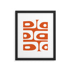 Mid Century Modern Piquet Minimalist Abstract Burnt Orange and White Framed Art Print Gallery Image 6