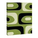 Mid Century Modern Piquet Minimalist Abstract Pattern in Olive Green and Black Canvas Print Gallery Image 8