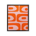 Mid Century Modern Piquet Minimalist Retro Abstract Pattern in Contemporary Orange and Pink Framed Canvas Print Gallery Image 8