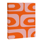 Mid Century Modern Piquet Minimalist Retro Abstract Pattern in Contemporary Pink and Orange Canvas Print Gallery Image 8