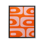 Mid Century Modern Piquet Minimalist Retro Abstract Pattern in Contemporary Pink and Orange Framed Canvas Print Gallery Image 8