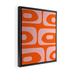 Mid Century Modern Piquet Minimalist Retro Abstract Pattern in Contemporary Pink and Orange Framed Canvas Print Gallery Image 2