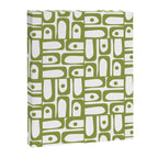 Mid Century Modern Piquet Multi Abstract Geometric Pattern in Mid Mod Martini Olive Green and White Canvas Print Gallery Image 8